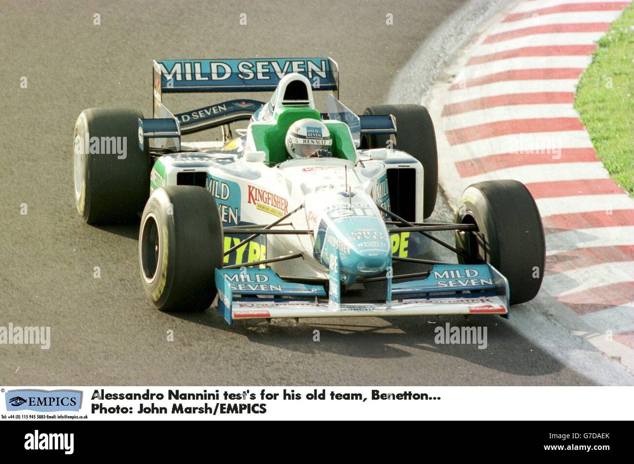 Carreras de Motor; pruebas de Fórmula Uno, Estoril, Portugal. Alessandro  Nannini prueba para su viejo equipo, Benetton Fotografía de stock - Alamy