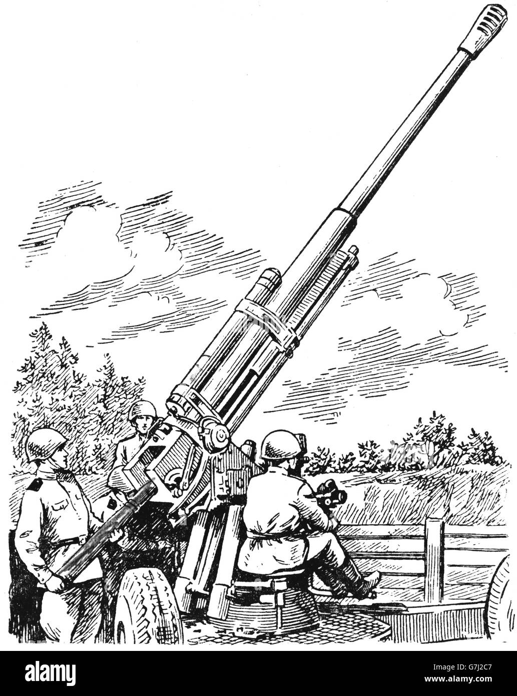 La artillería de la segunda guerra mundial, la ilustración del libro  soviético fecha 1953 Fotografía de stock - Alamy