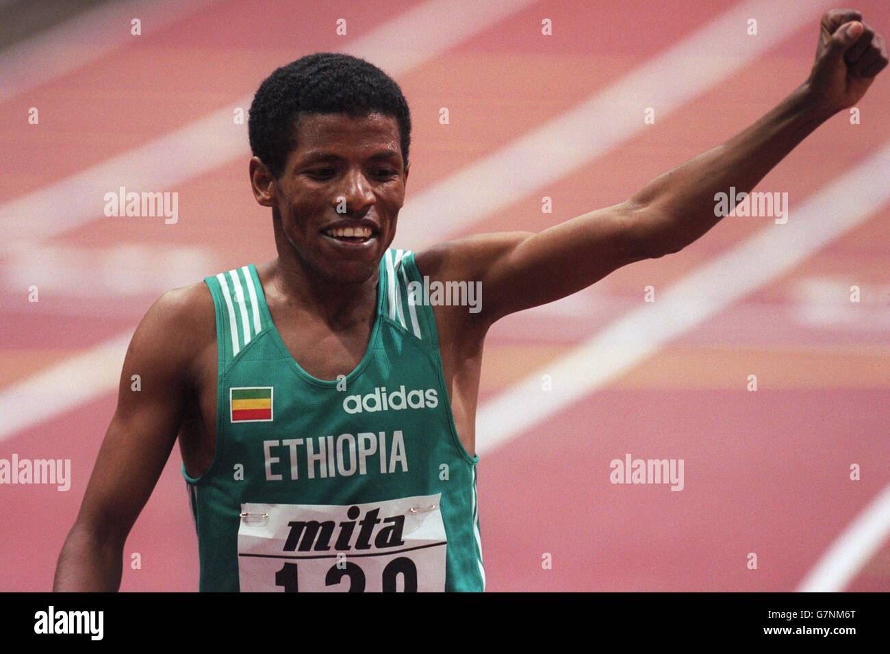 Atletismo - Campeonato Mundial de Interior de IAAF 6th. Haile Gebrselassie,  Etiopía - 3000m hombres Fotografía de stock - Alamy
