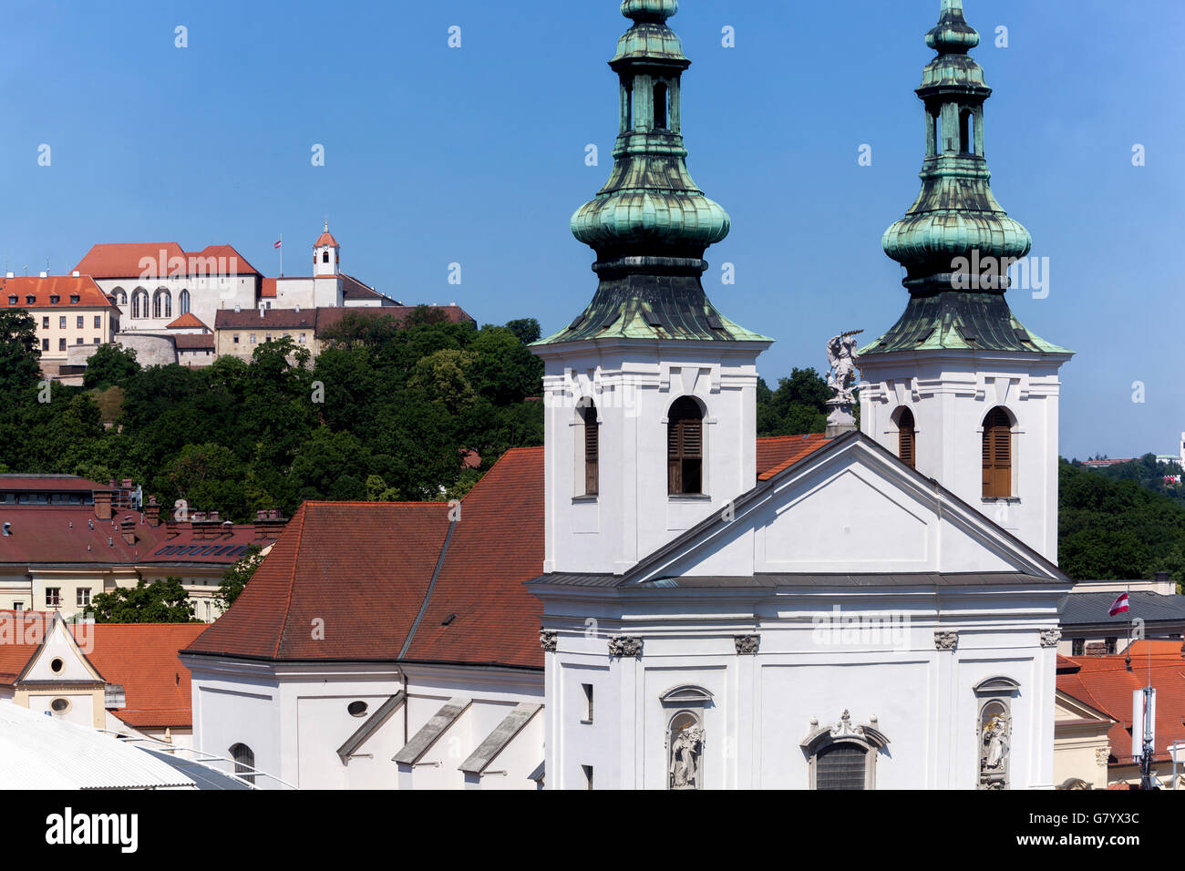 El castillo de Spilberk en Brno, República Checa Foto de stock