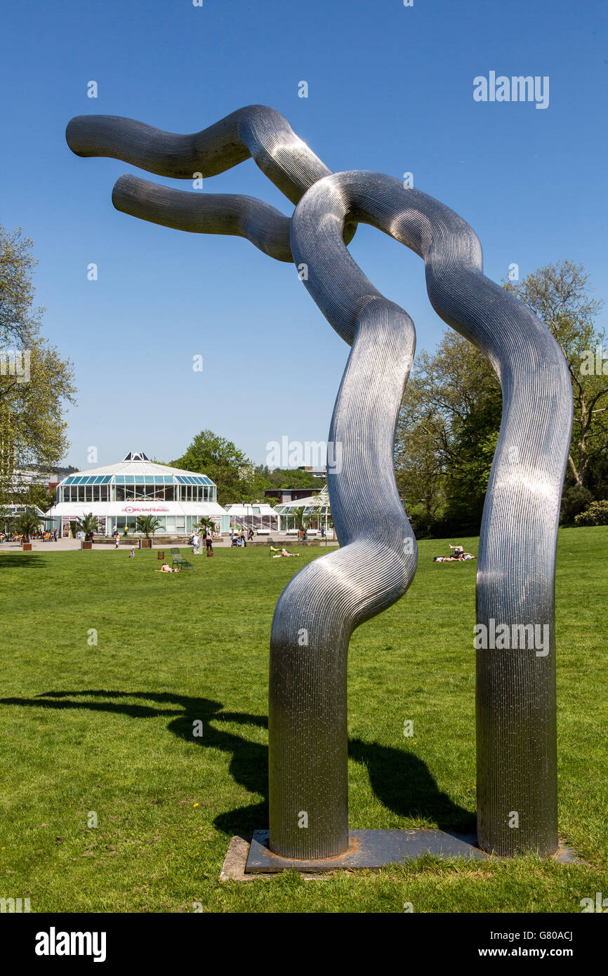 El Grugapark en Essen, Alemania, un parque municipal en el centro de la ciudad, con muchas plantas, jardines, animales y la actividad de ocio Foto de stock