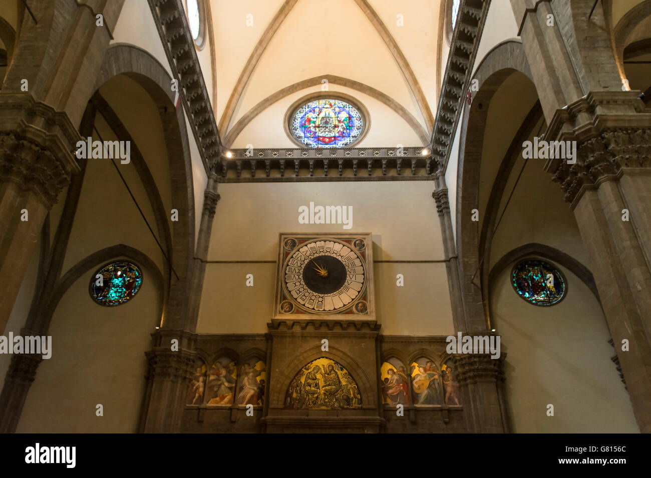 Vista interior de la catedral de Santa Maria del Fiore en Florencia, Italia. Foto de stock