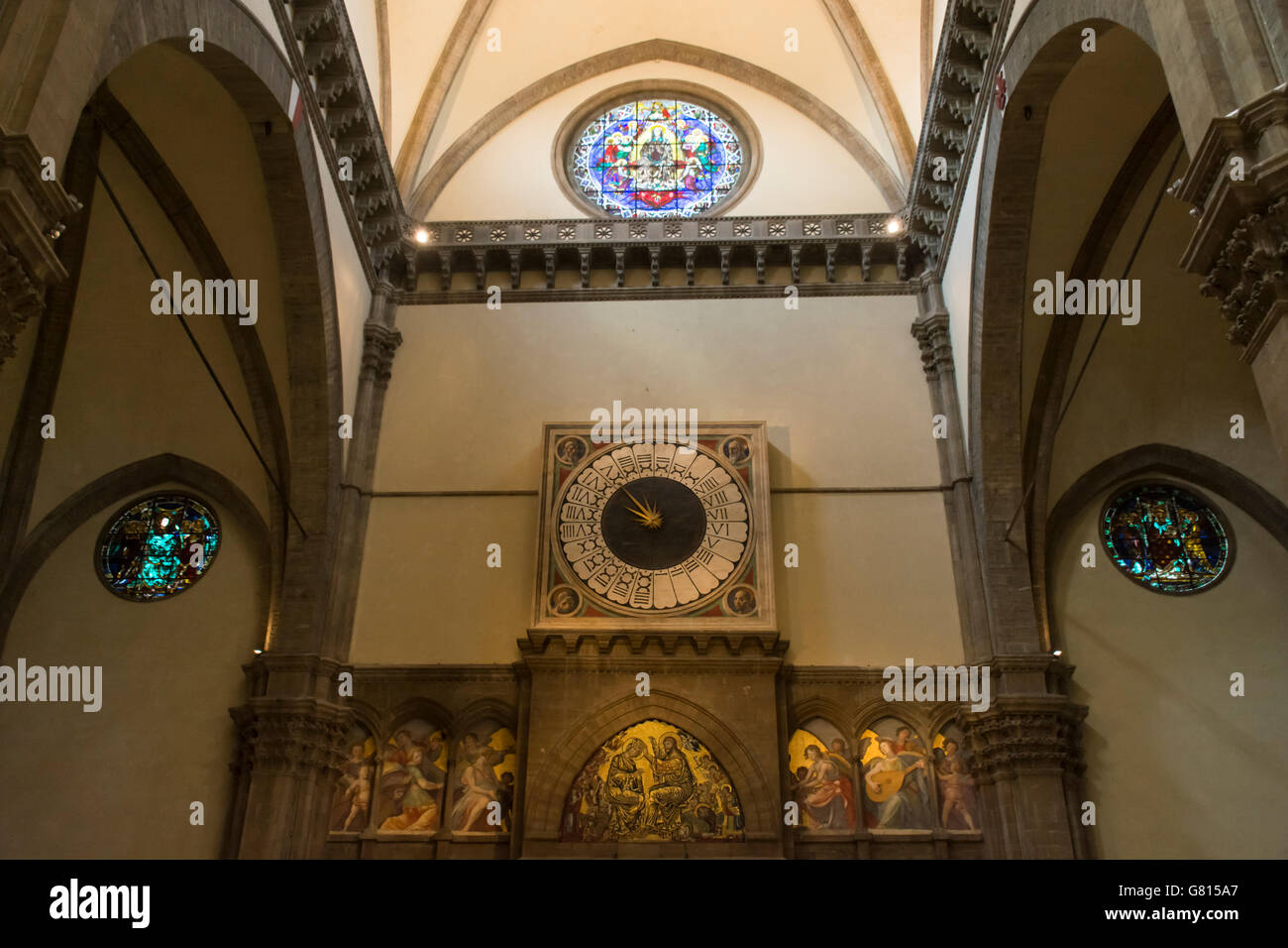 Vista interior de la catedral de Santa Maria del Fiore en Florencia, Italia. Foto de stock