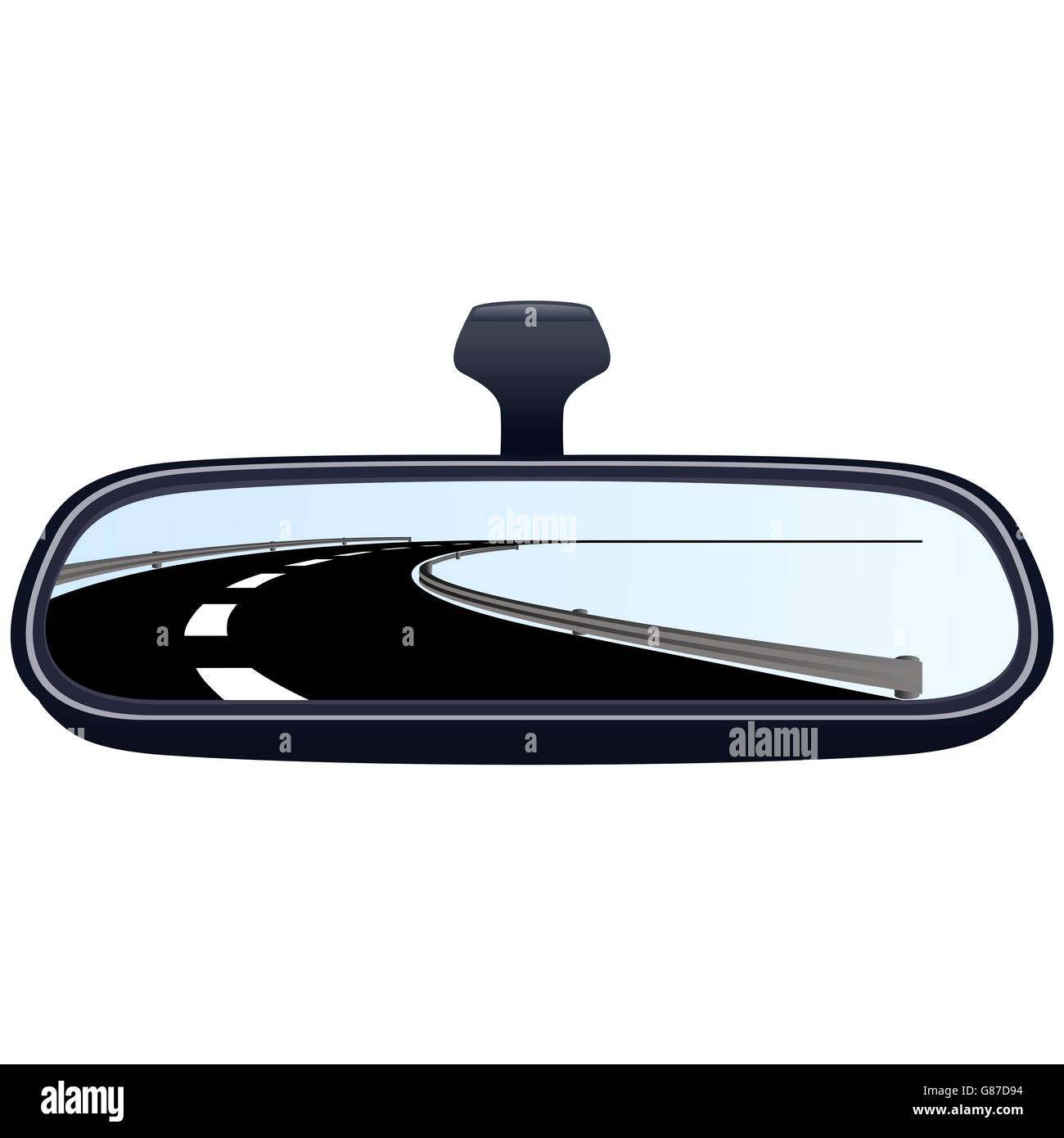 Reflejo de la autopista en un coche espejo. La ilustración sobre un fondo  blanco Fotografía de stock - Alamy