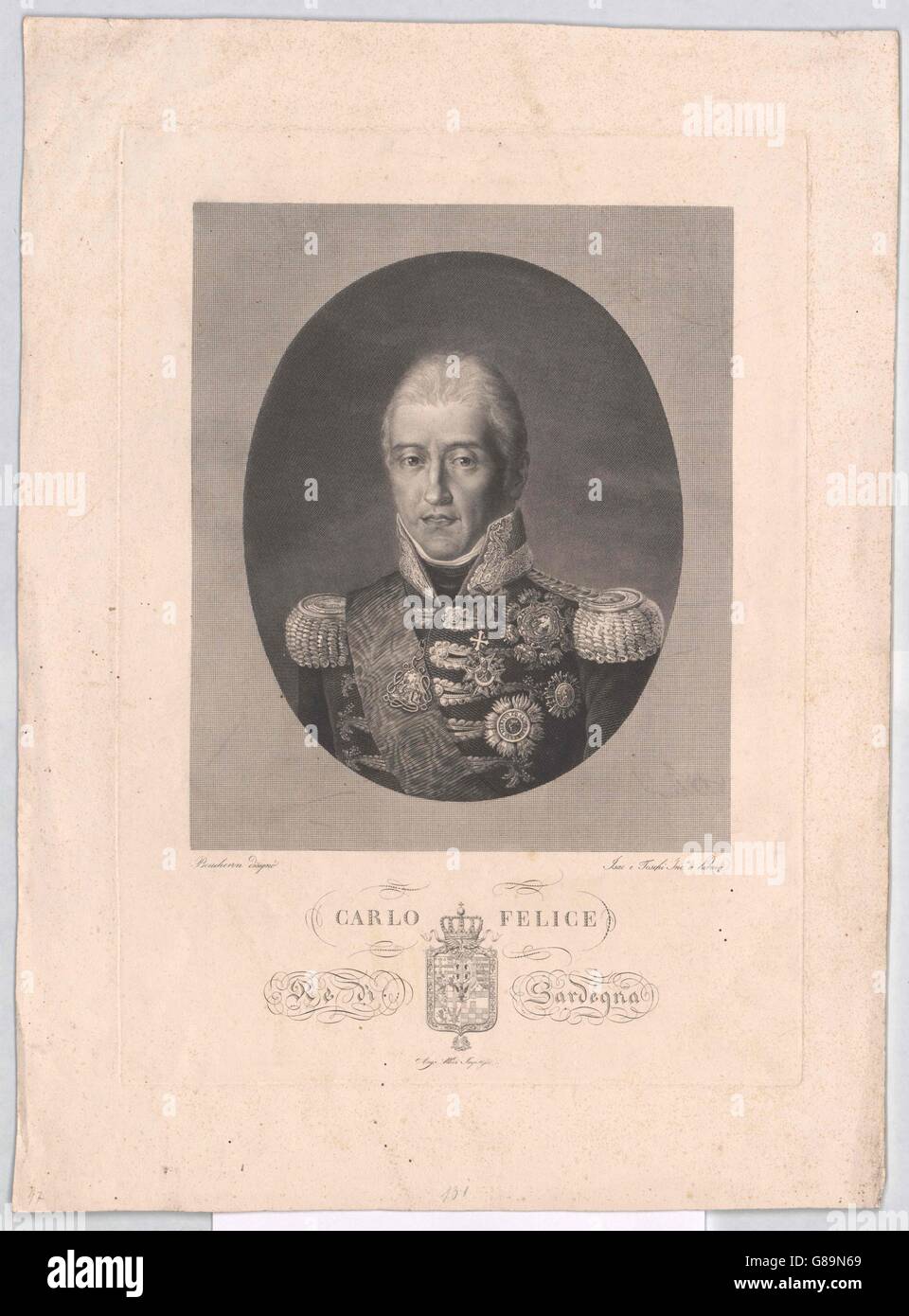 Karl Felix, König von Sardinien Foto de stock