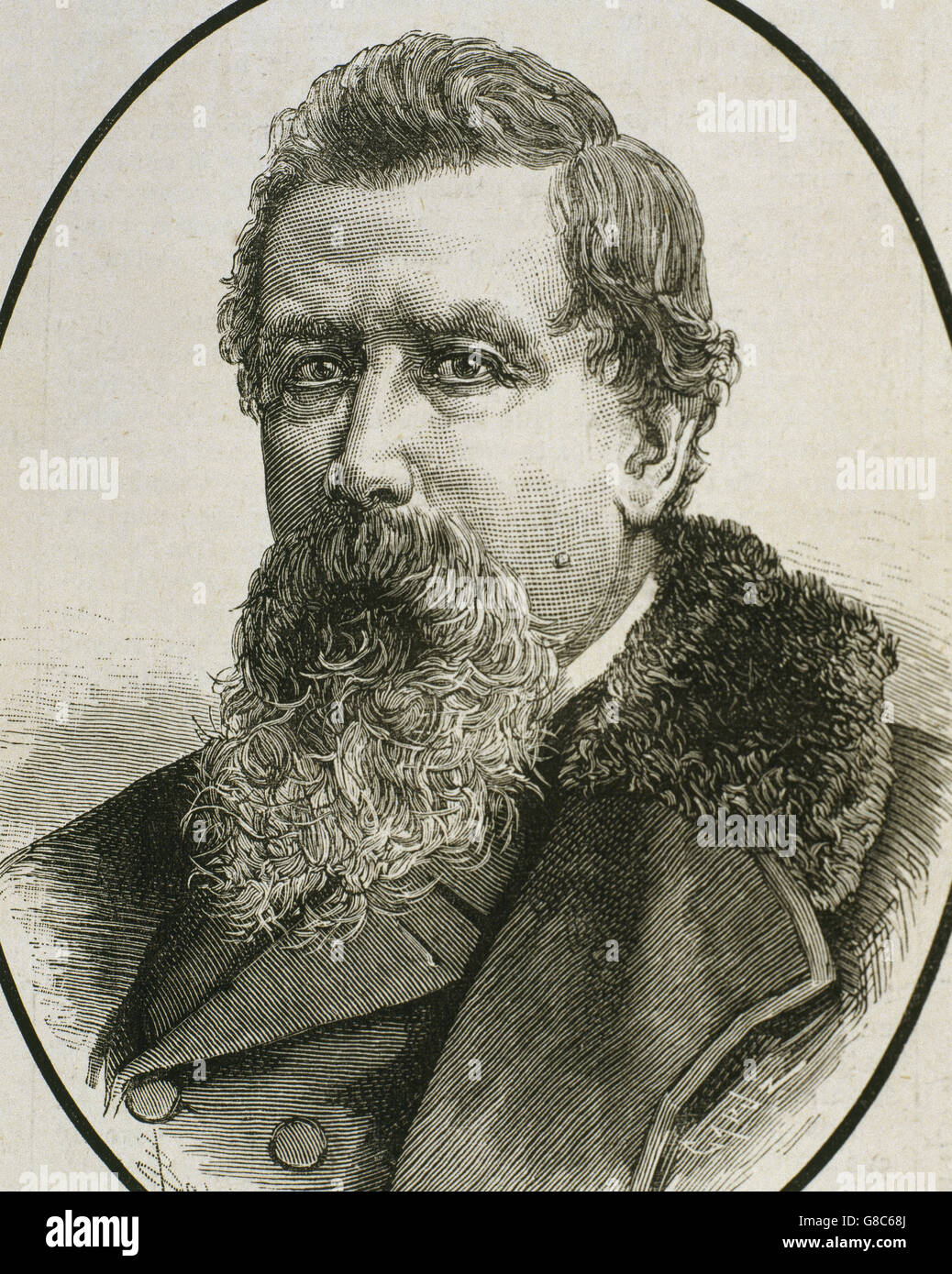 Amilcare Ponchielli (1834-1886). Compositor italiano. Retrato. Grabado. Foto de stock