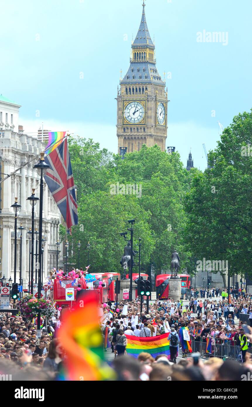 Desfile del Orgullo Gay de 2016, Londres, Inglaterra, Reino Unido. Foto de stock