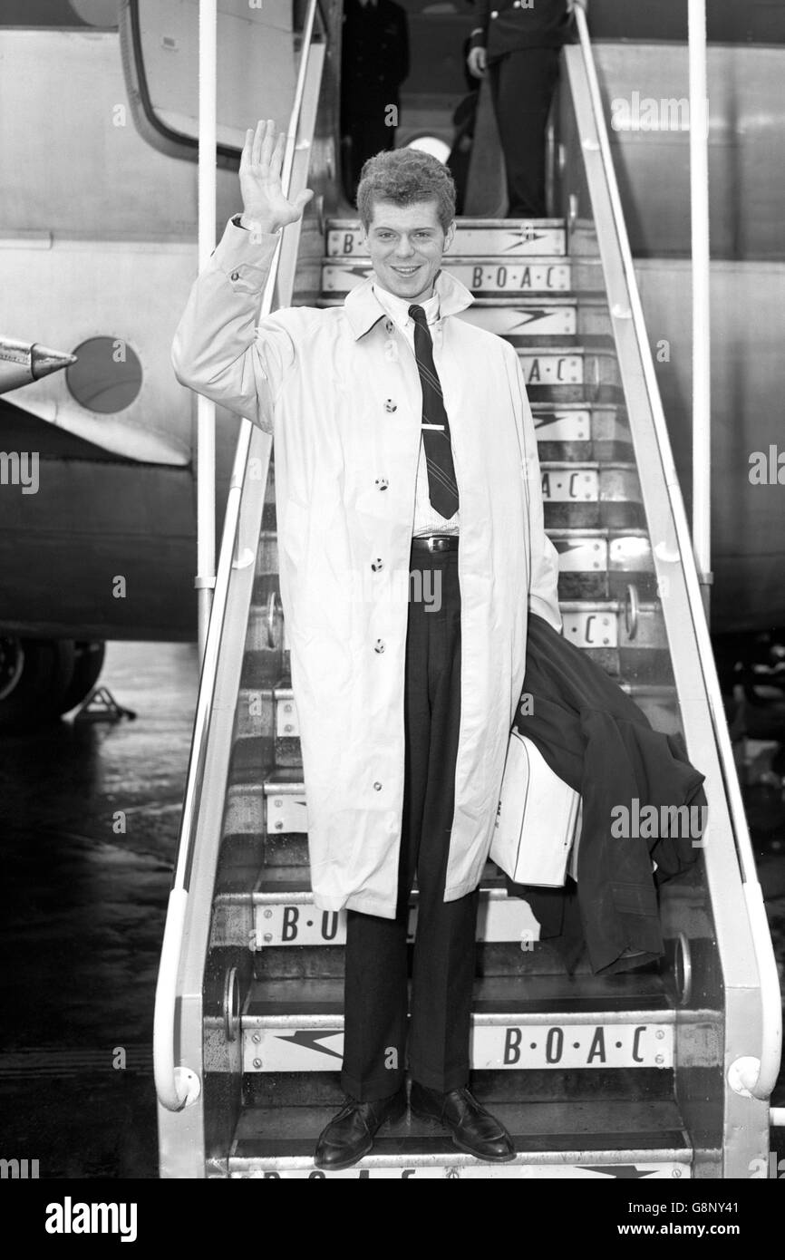 El pianista Van Cliburn - Aeropuerto de Londres Foto de stock