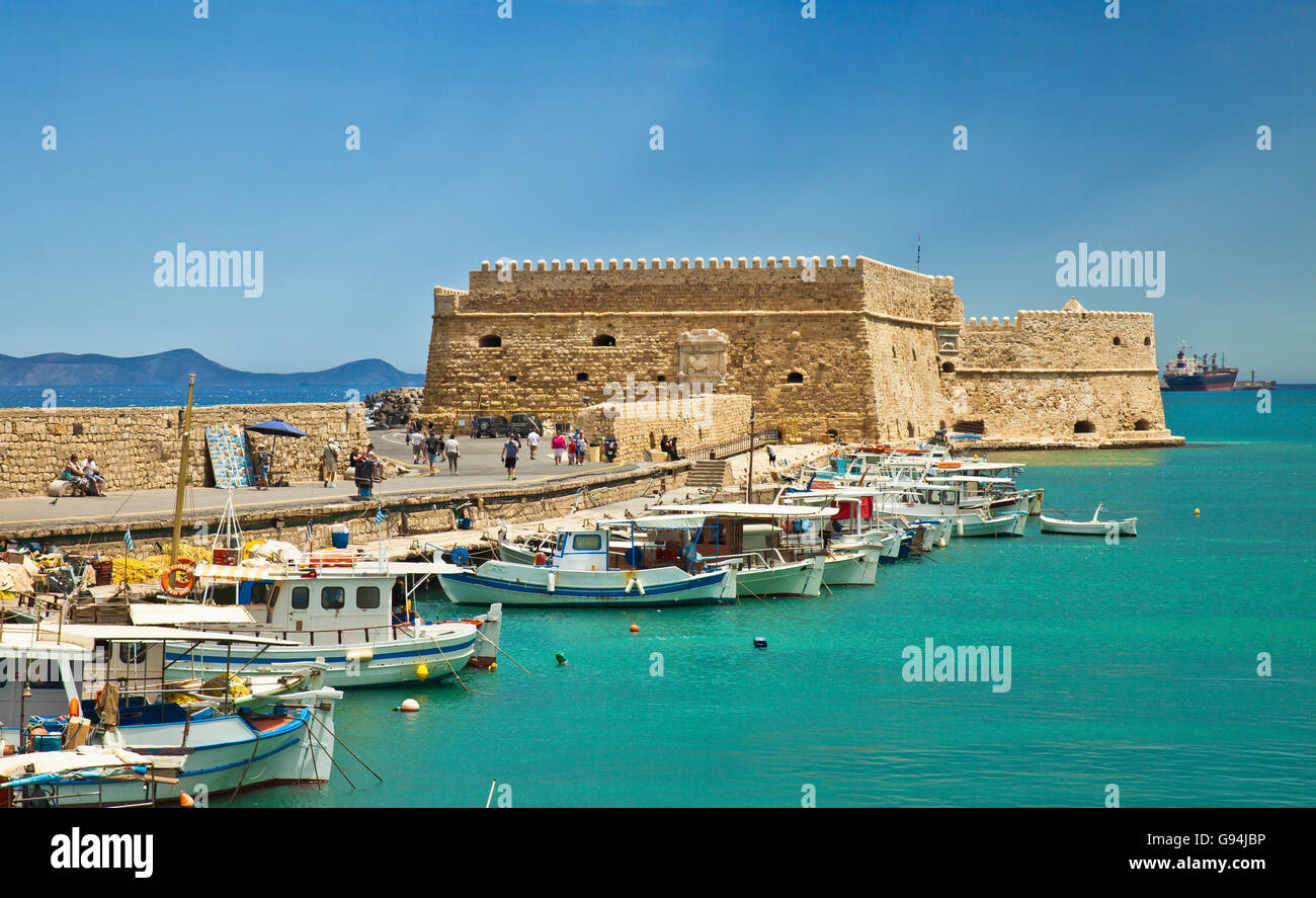 Koules Castello a Mare o fortaleza, Heraklion, Creta. Foto de stock