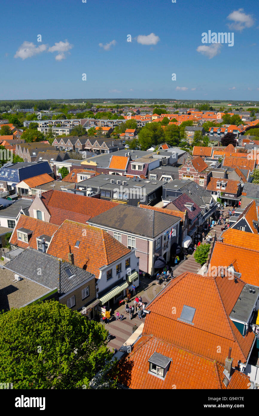 Den Burg, vista desde la iglesia, Texel Nordholland, Países Bajos Foto de stock