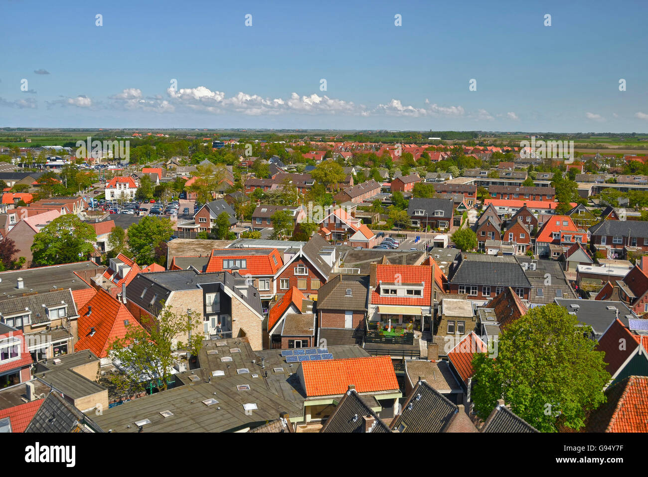 Den Burg, vista desde la iglesia, Texel Nordholland, Países Bajos Foto de stock