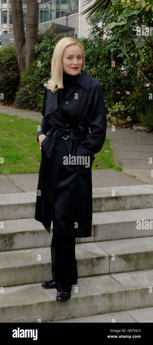 Sharon Stone en una foto antes del estreno de su nueva película, "Basic Instinct II", en el Four Season's Hotel, en el centro de Londres, miércoles 15 de marzo de 2006. ASOCIACIÓN DE PRENSA Foto. El crédito de la foto debe decir: Steve Parsons/PA. Foto de stock