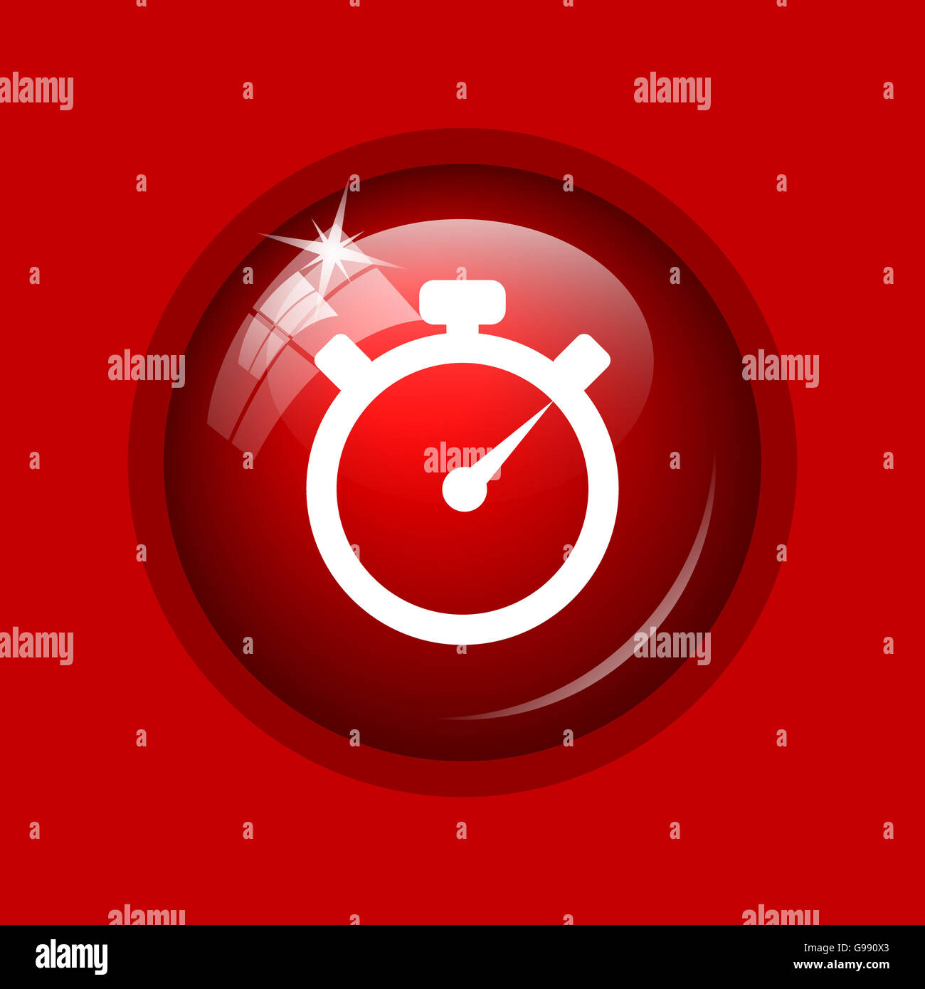 El icono del temporizador. Botón de Internet sobre fondo rojo Fotografía de  stock - Alamy