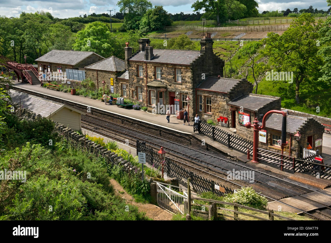 La estación Goathland Yorkshire Moors (estación de Hogsmeade Harry Potter) Foto de stock
