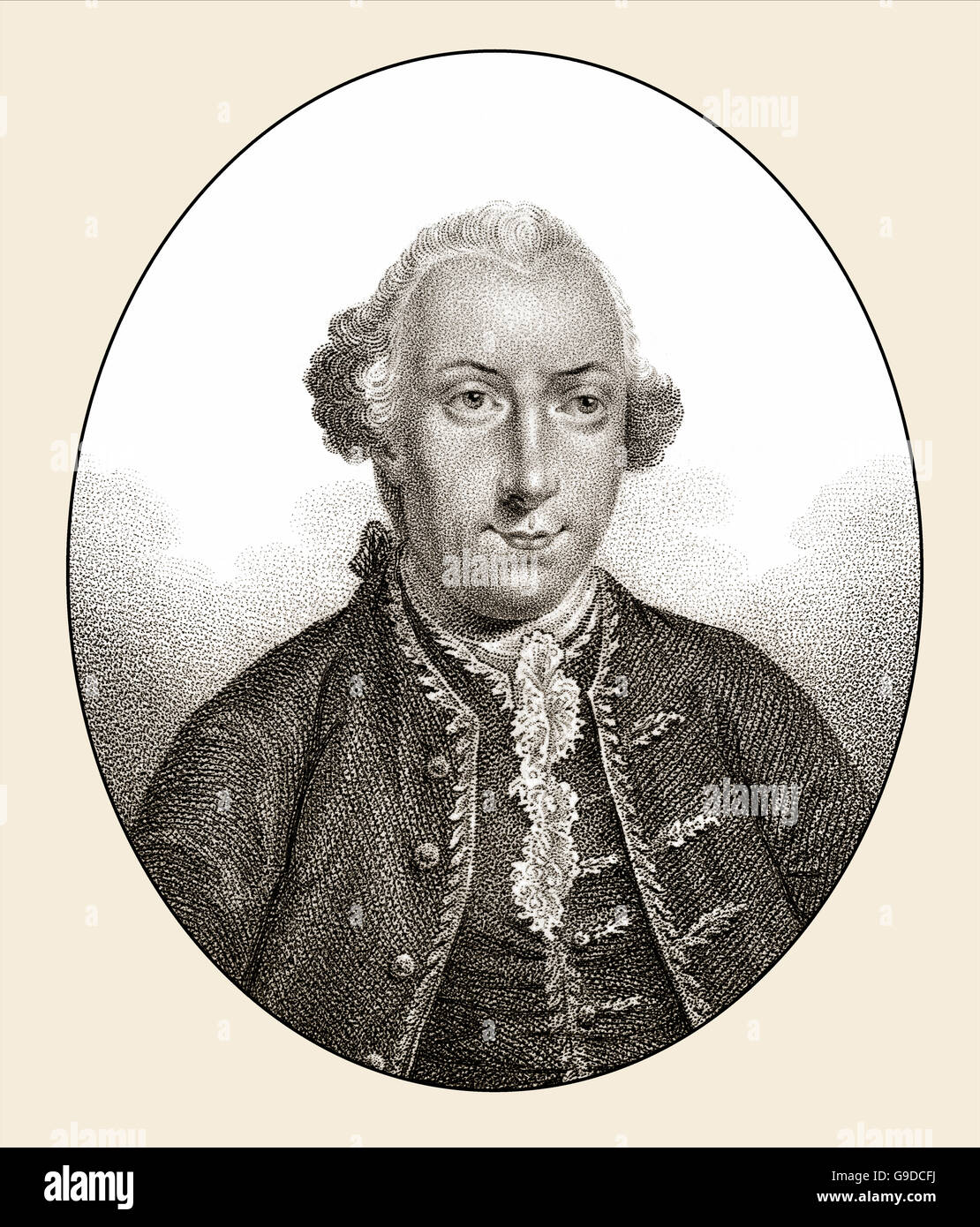 Frederick Calvert, sexto Barón de Baltimore, 1731-1771, un noble inglés Foto de stock