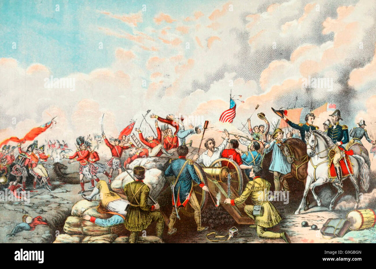 La victoria del general Andrew Jackson en Nueva Orleáns durante la guerra de 1812 Foto de stock