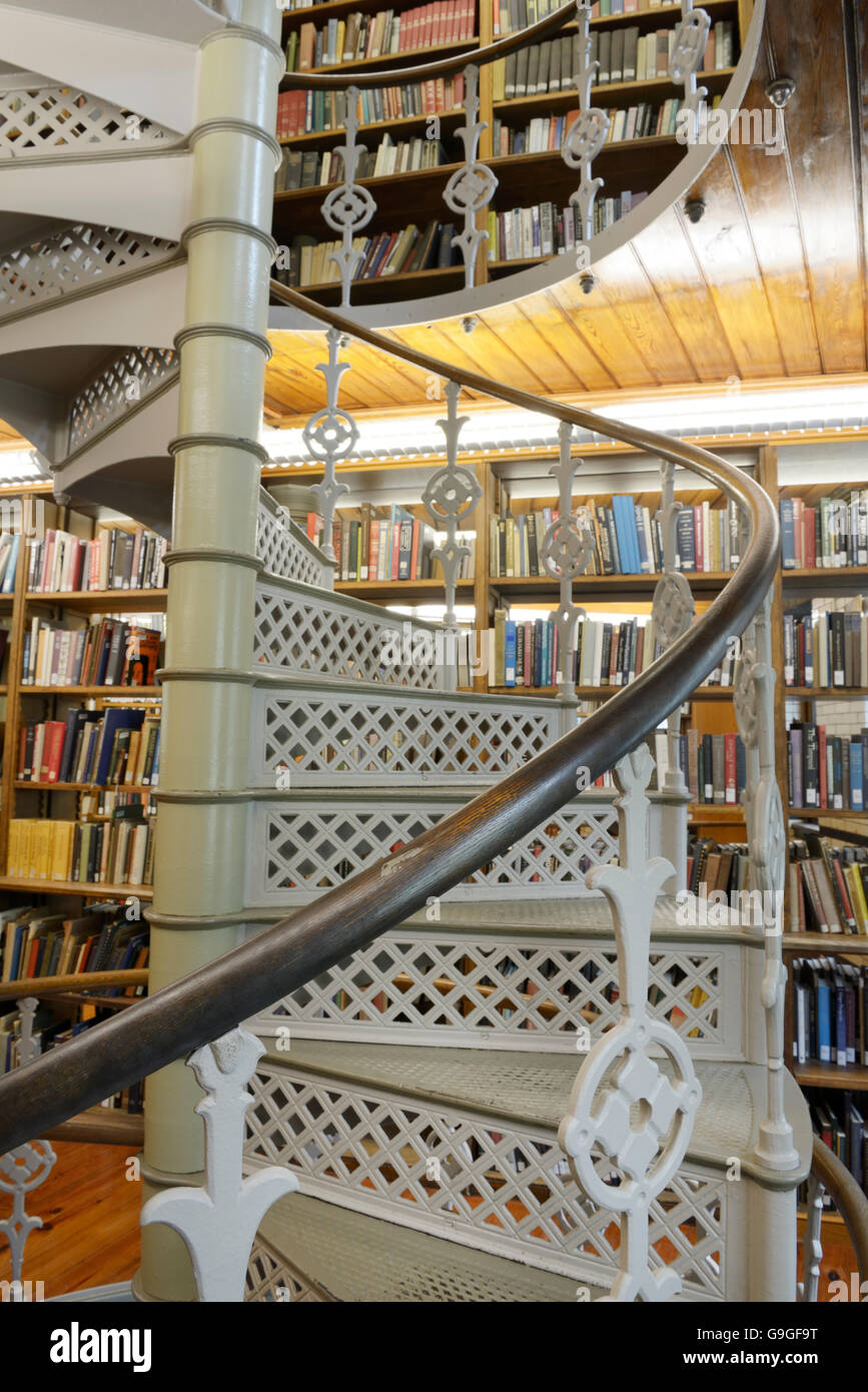 Escalera de caracol, Linderman, la Biblioteca de la Universidad de Lehigh, 1878 Foto de stock