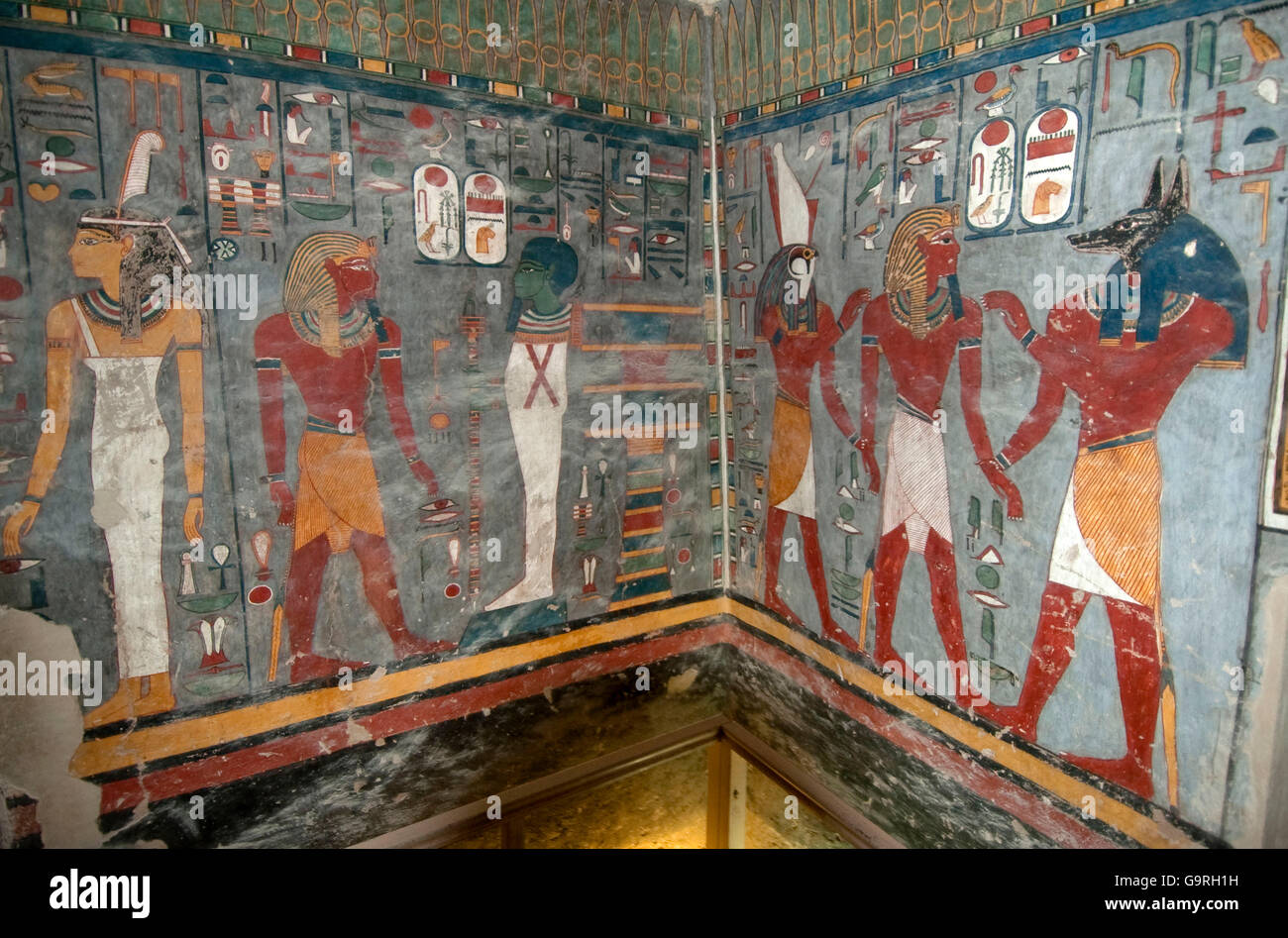 La pintura mural, pharao, faraones, tumba de Ramsés I, tumba número KV 16, la tumba, Valle de