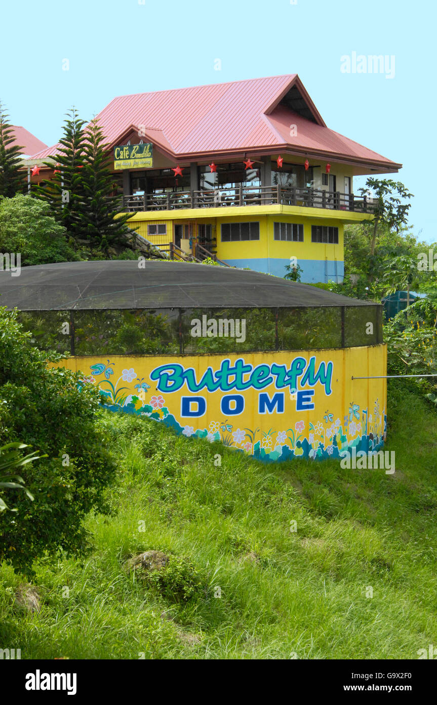 Punto de observación sobre las Colinas de Chocolate, butterfly dome, Sagbayan Pico, Bohol, Visayas, Filipinas, Asia / Sagbayan pico Foto de stock