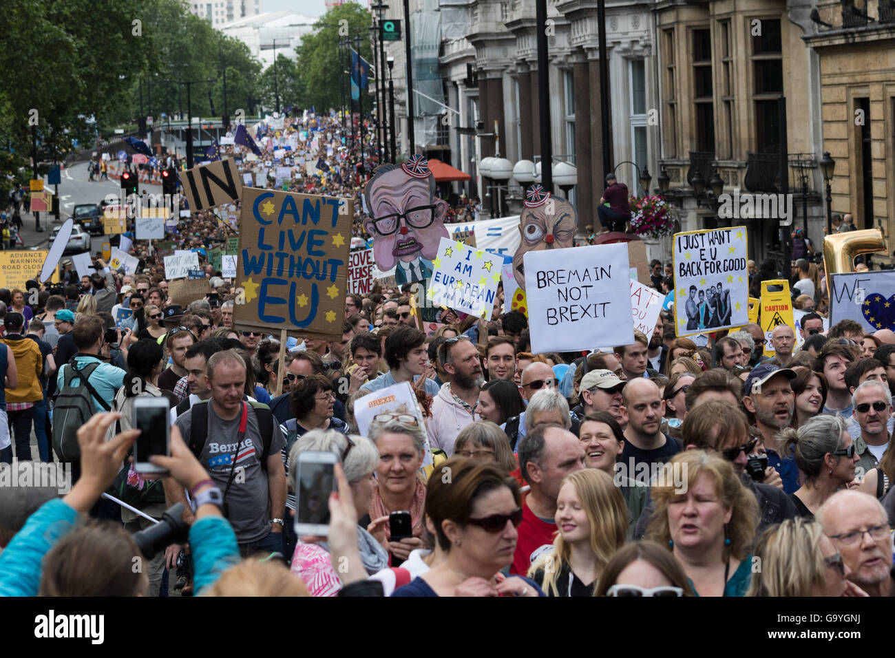 Londres, Reino Unido. 02Nd Julio, 2016. Anti Brexit protesta en Londres, Reino Unido: Londres crédito pix/Alamy Live News Foto de stock