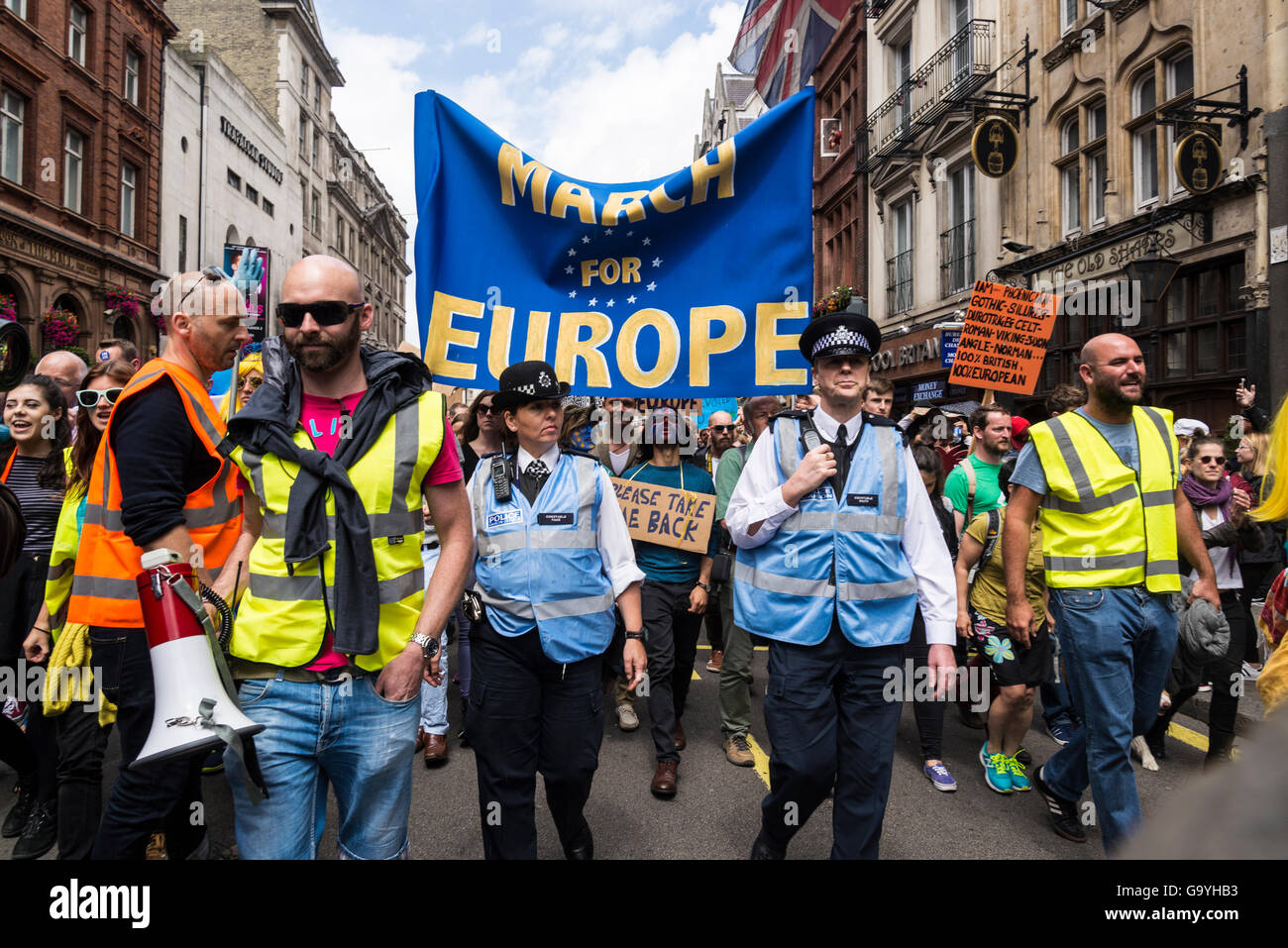 Marzo para Europa, Anti-Brexit protesta, Londres, Reino Unido, 02/07/2016 Foto de stock