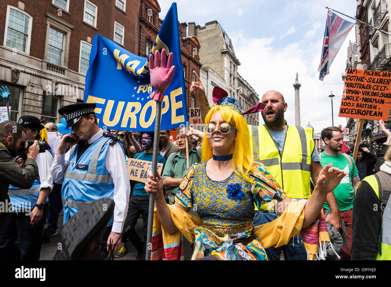 Marzo para Europa, Anti-Brexit protesta, Londres, Reino Unido, 02/07/2016 Foto de stock