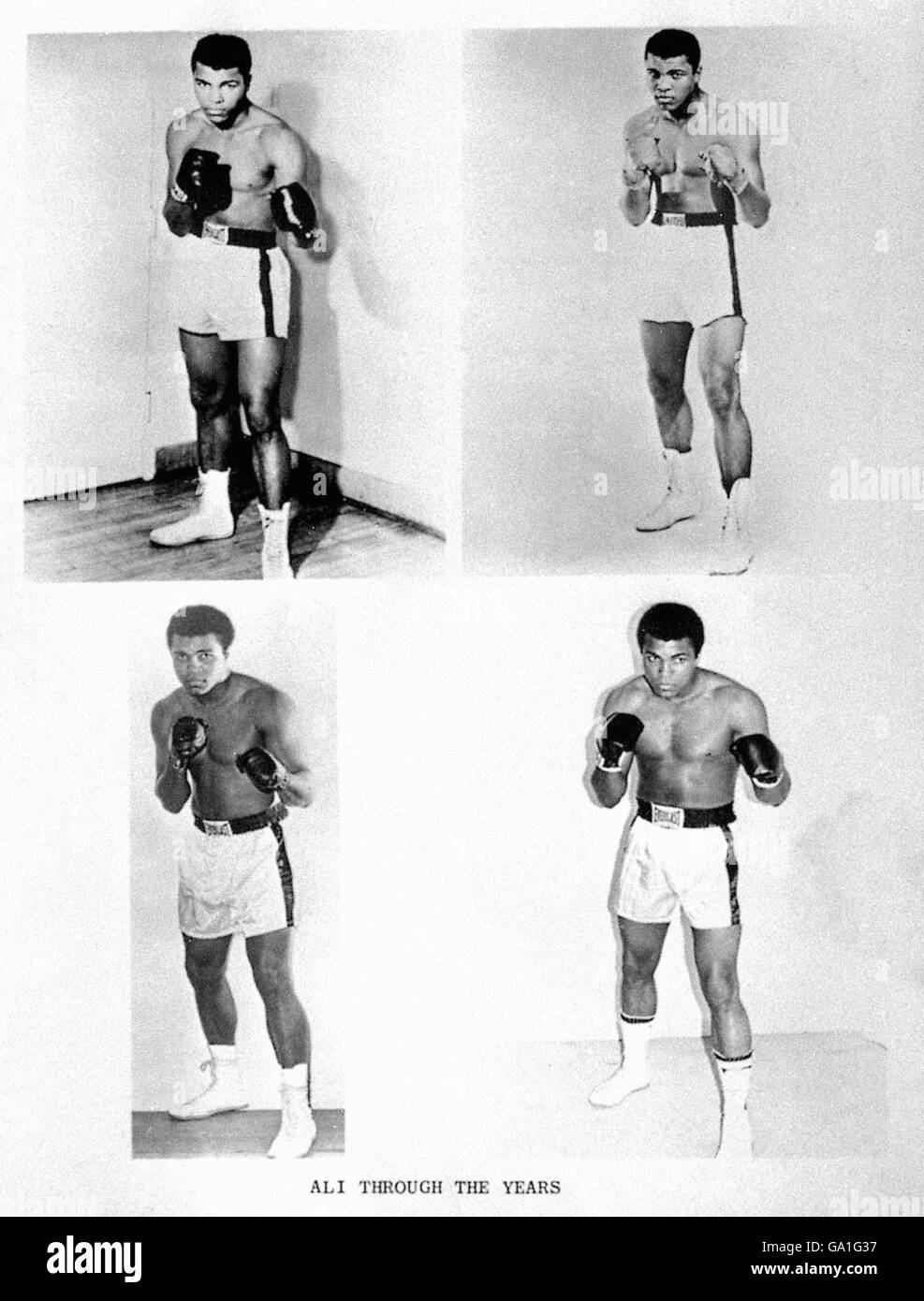Boxeo - Muhammad Ali. Montaje de Muhammad Ali a través de los años de 1961 a 1975 Foto de stock