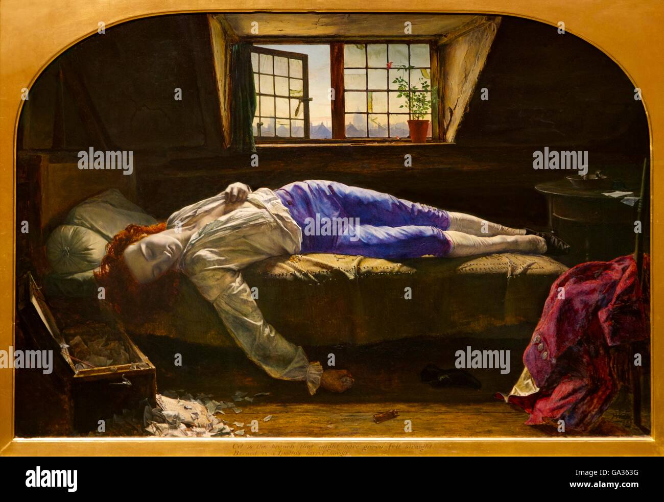 La muerte de Chatterton por Henry Wallis, 1856, Foto de stock