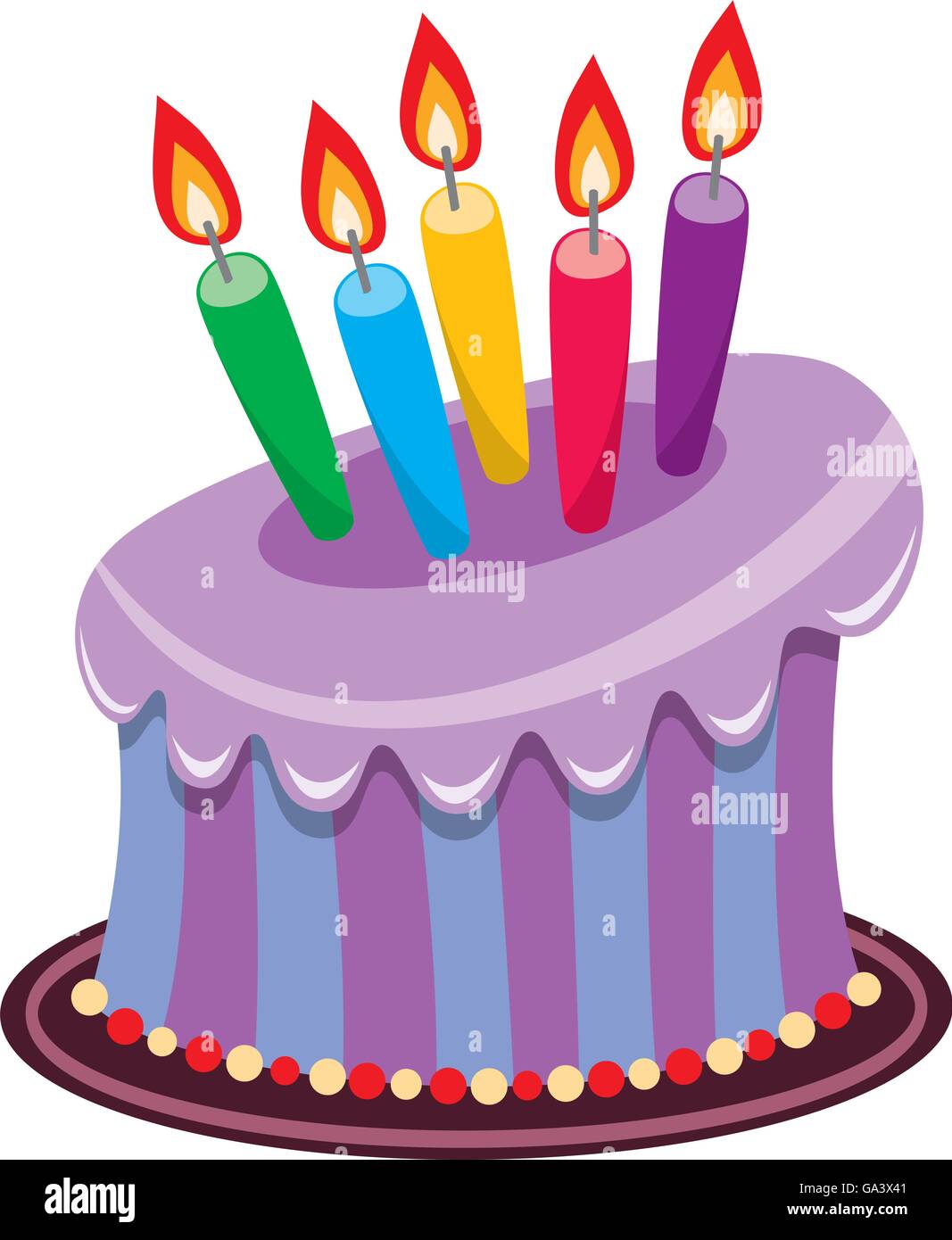 Pastel de cumpleaños velas Imágenes vectoriales de stock - Alamy