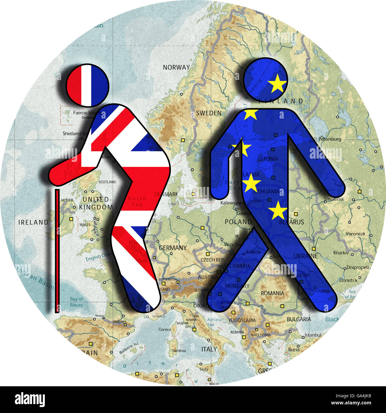 Brexit, propuesto referéndum sobre la pertenencia del Reino Unido en la Unión Europea, Inglaterra como una tierra de antiguos votantes, Old Man United Foto de stock