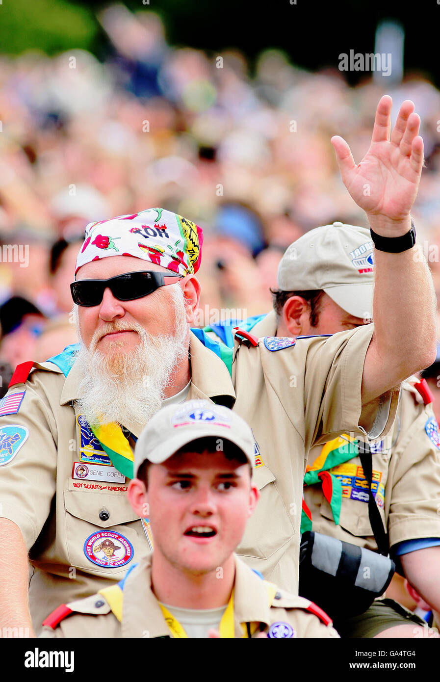 Los Scouts asisten al Jamboree Scout Mundial 21st Foto de stock