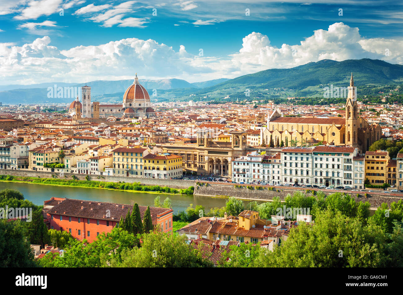 Florencia (Firenze) paisaje urbano, Italia. Foto de stock