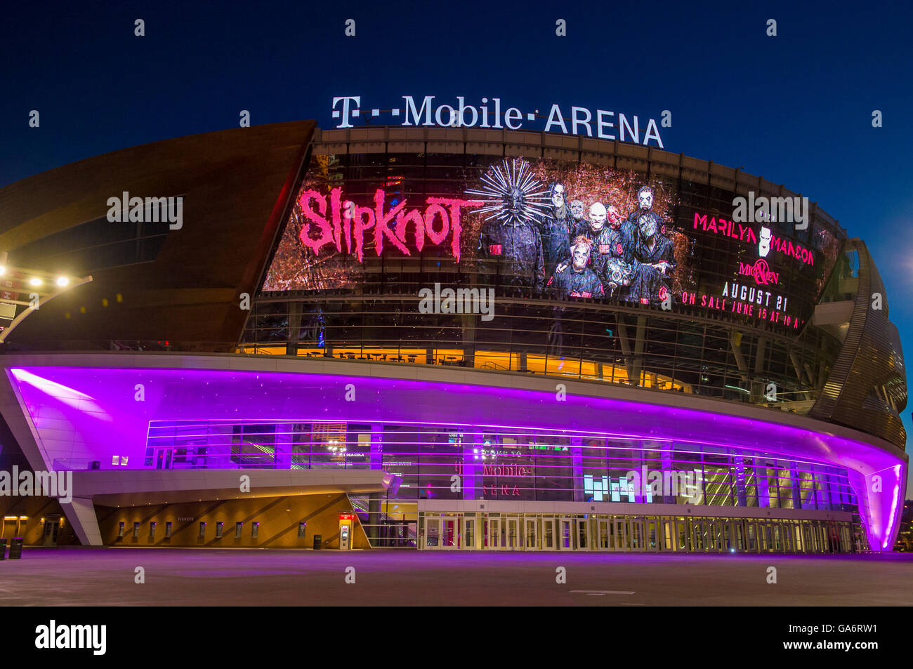 El T-Mobile arena de Las Vegas Foto de stock