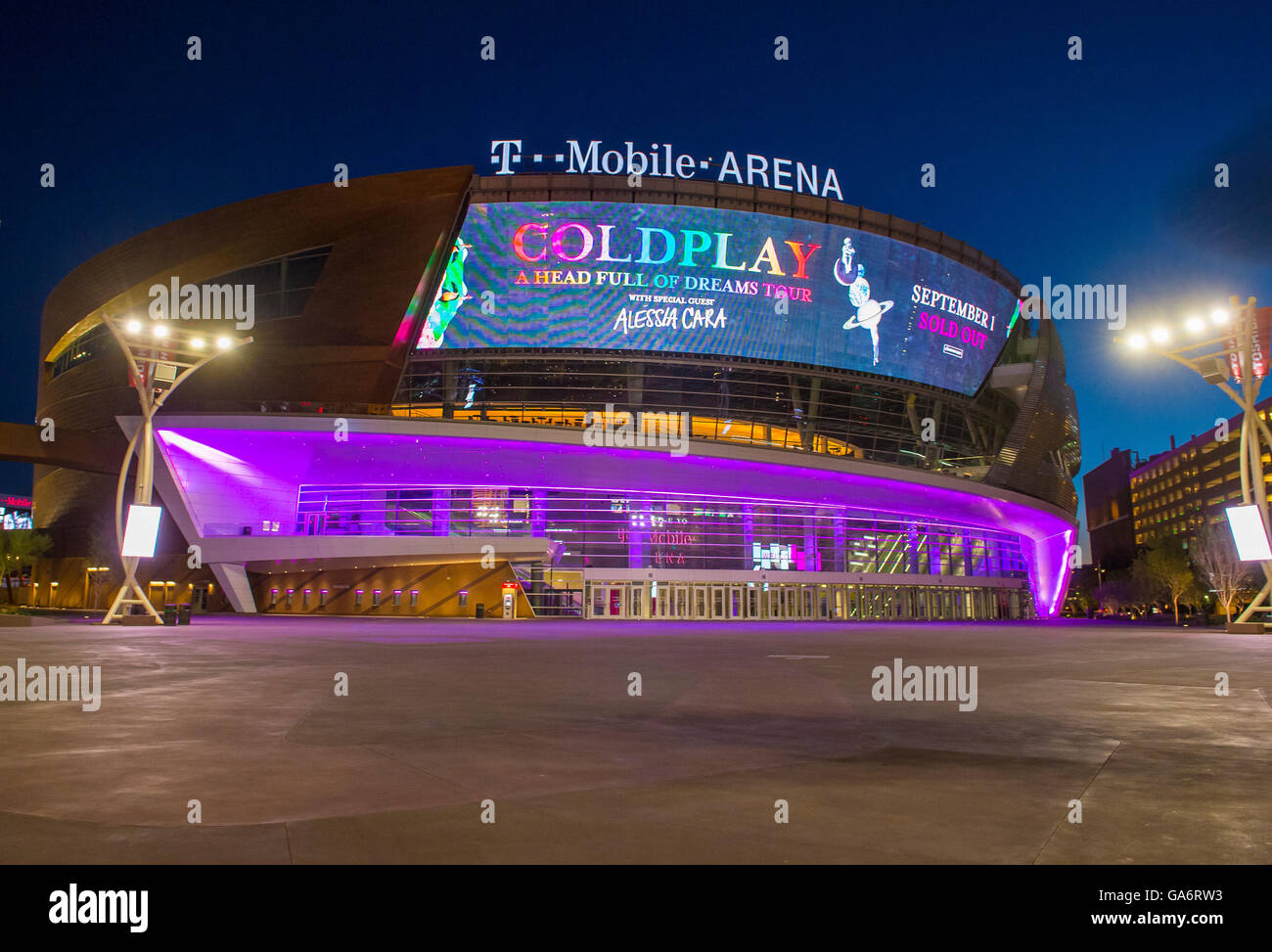 El T-Mobile arena de Las Vegas Foto de stock