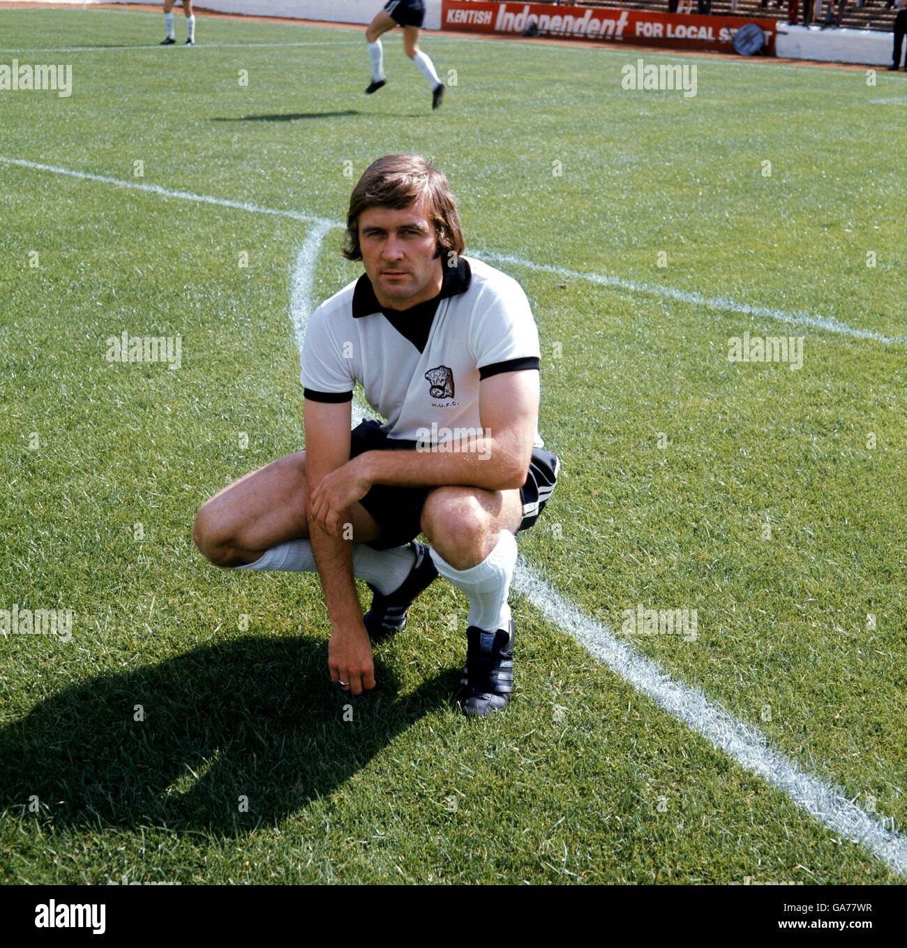 Fútbol - Hereford United. Dixie McNeil, Hereford United Foto de stock