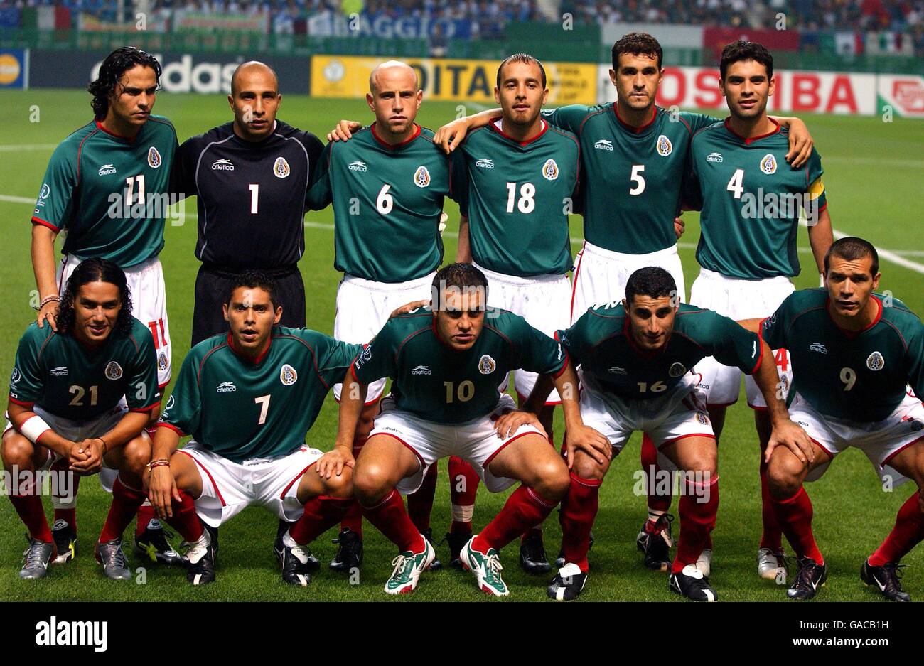Fútbol - Copa Mundial de la FIFA 2002 - Grupo G - México contra Italia.  Grupo de equipo de México Fotografía de stock - Alamy