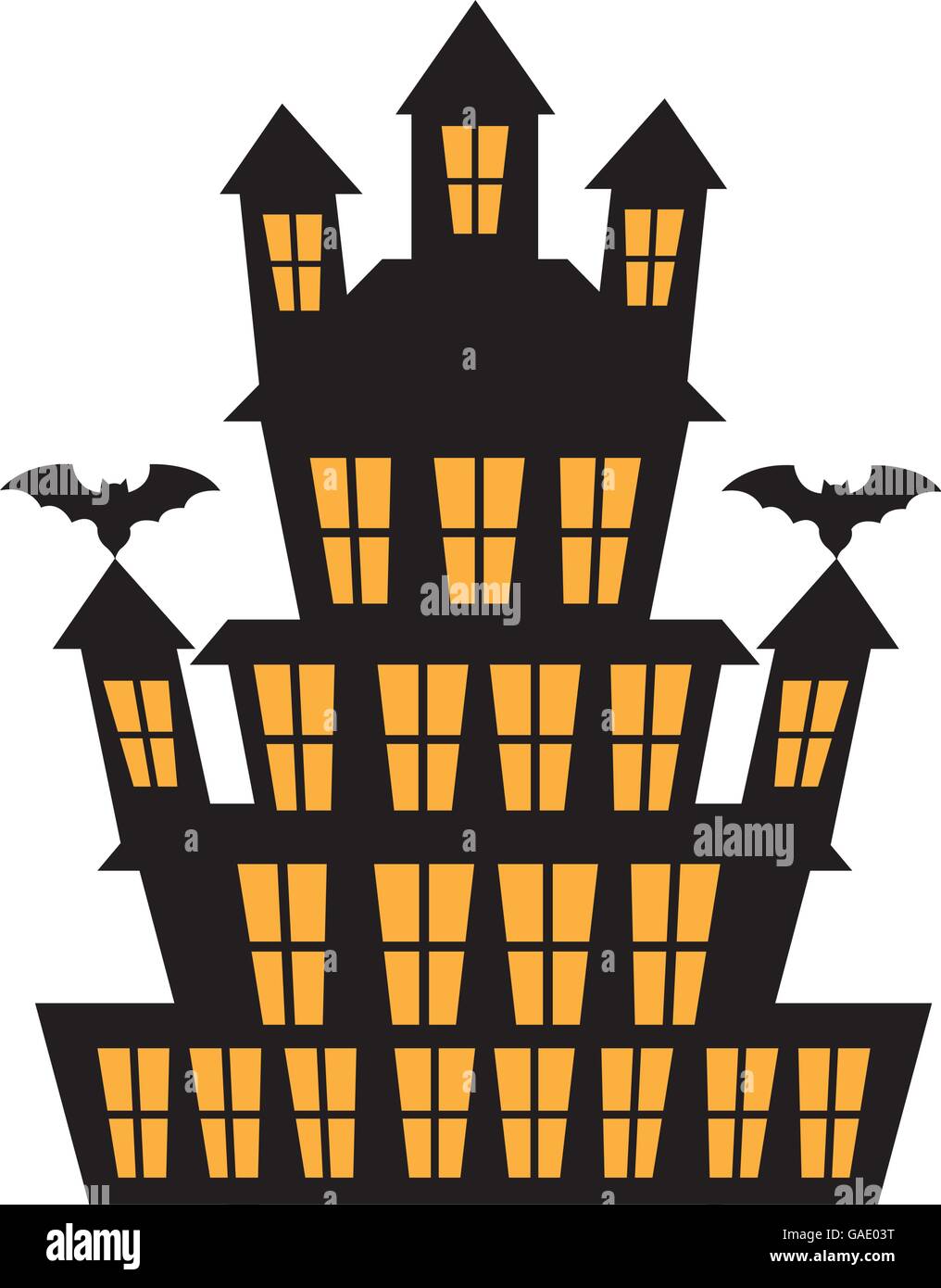 Gran Casa Embrujada Con Bates Sobre Fondo Blanco De Dibujos Animados Imagen Vector De Stock Alamy