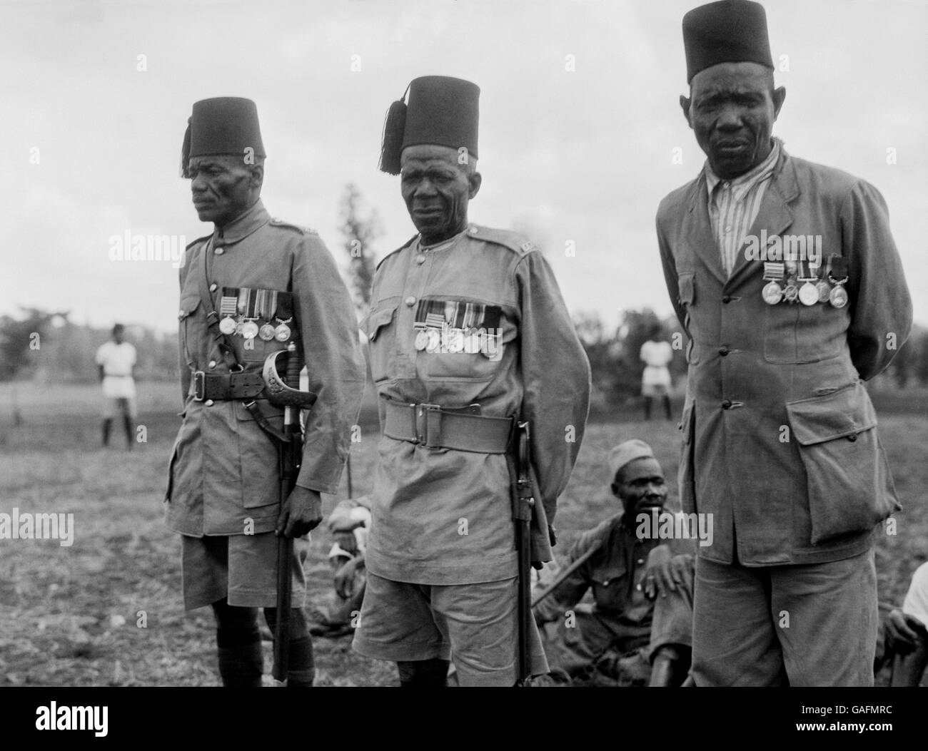 El ejército británico - Inter-War - regimientos africanos - King's African Rifles - Nairobi - 1928 Foto de stock