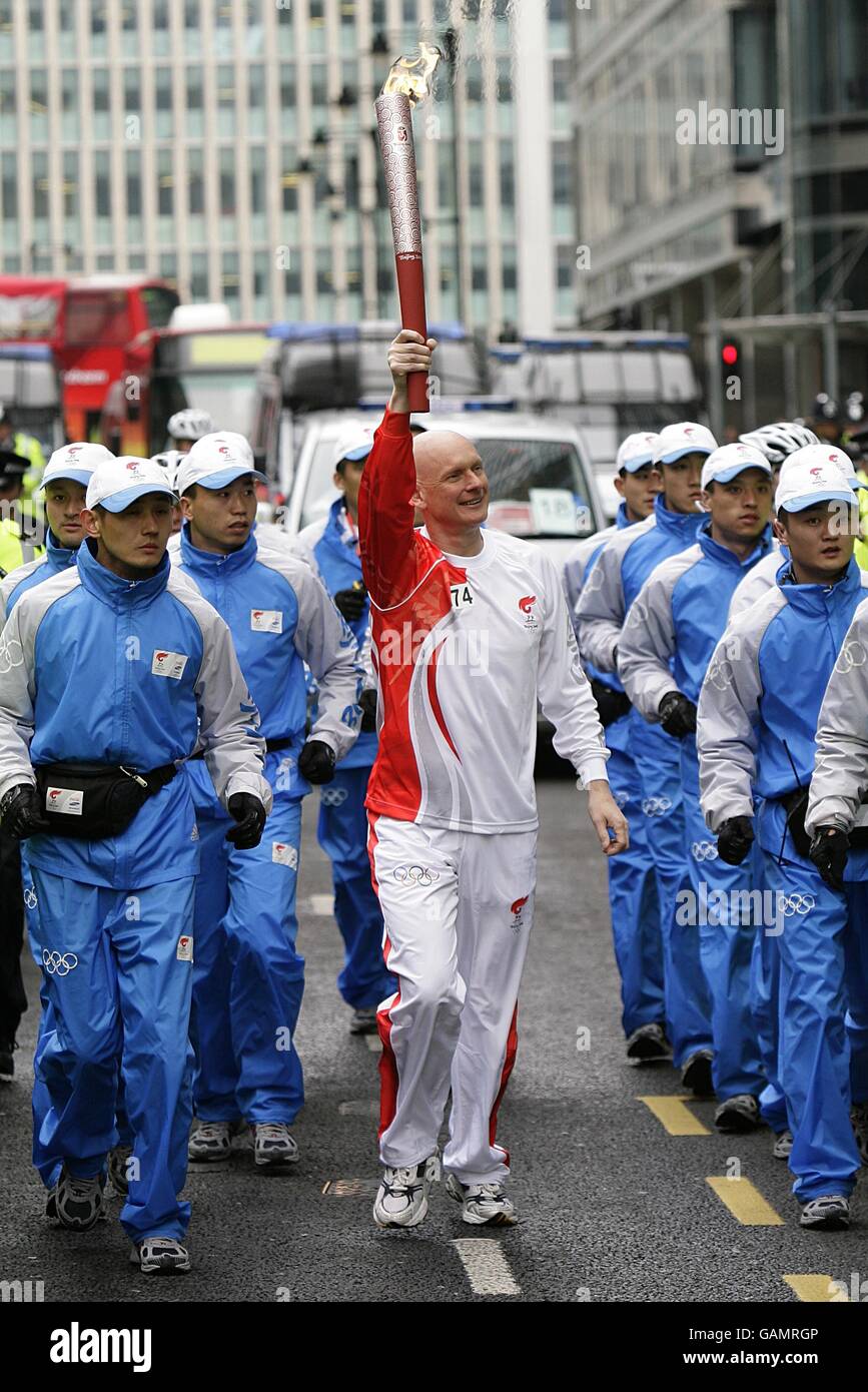 Los Juegos Olímpicos de Beijing Torch Relay - Londres Foto de stock