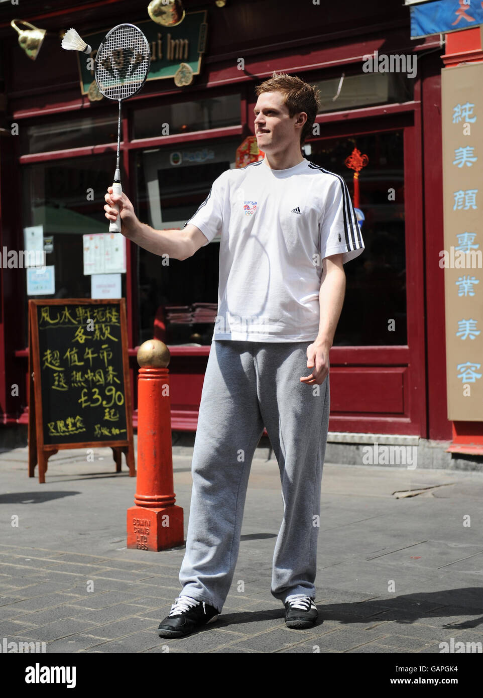 Andrew Smith del equipo GB durante la llamada de fotos en el restaurante Imperial China, Londres. Foto de stock