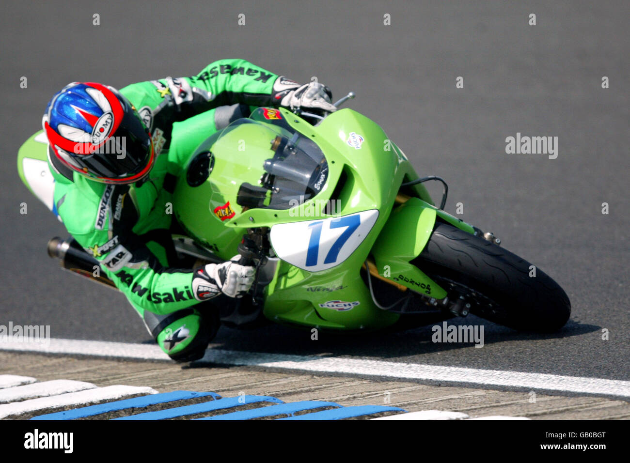 Motociclismo - Campeonato Mundial Supersport - Silverstone. Pere Riba, Kawasaki R.T. KRT Foto de stock