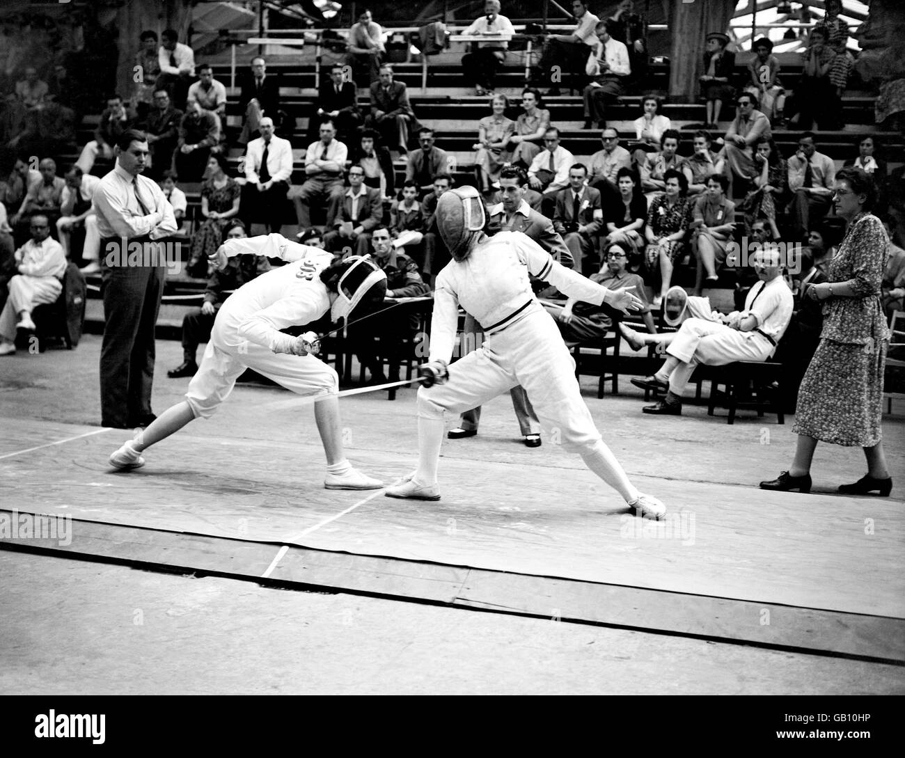 Juegos Olímpicos de Londres 1948 - vallas - Palacio de ingeniería Foto de stock