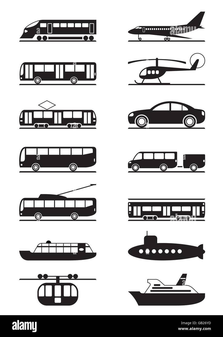 Y el transporte público de pasajeros - ilustración vectorial Ilustración del Vector