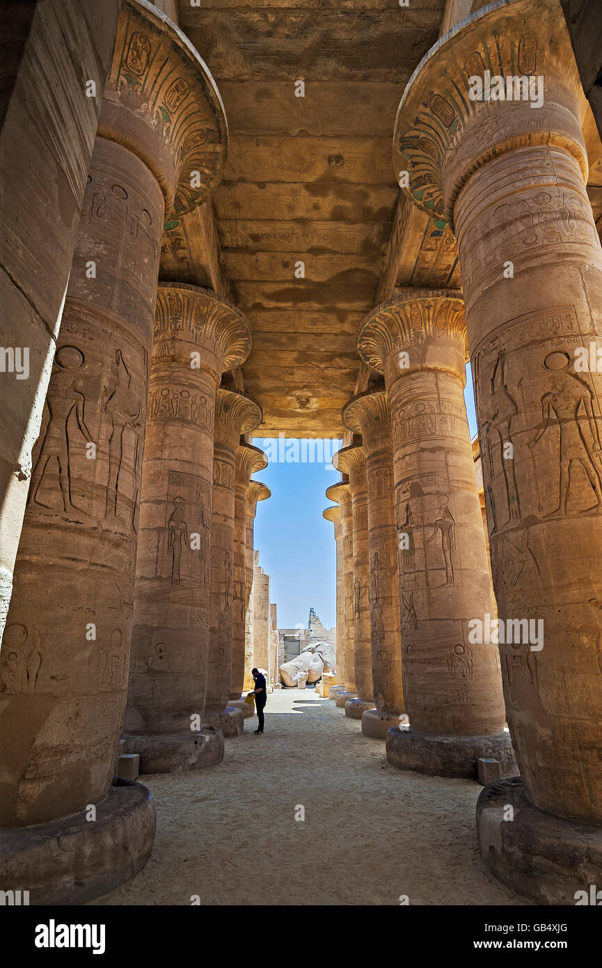 Arcade, Ramesseum, Templo de Luxor, Egipto Foto de stock