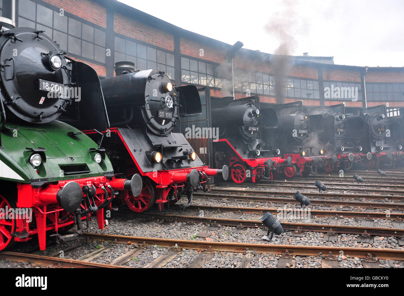 Steamengines, enginehouse, Dresde, Sajonia, Alemania Foto de stock