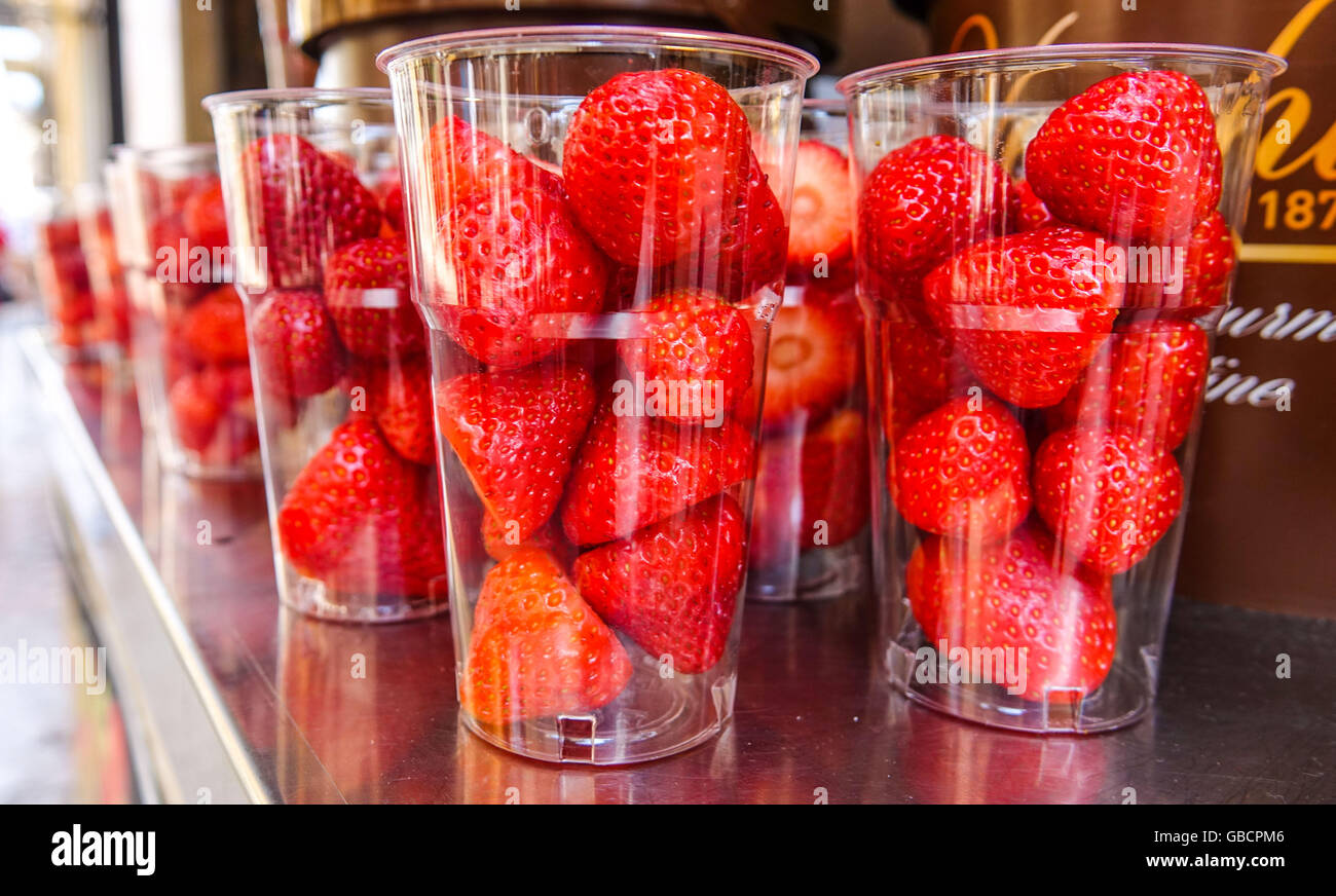 Fresas Frescas De Diferentes Tamaños Yacen En Una Fila. Señalar a Uno De La  Multitud. Fresas Rojas Y Blancas. Recaudador Foto de archivo - Imagen de  fruta, granja: 207800870