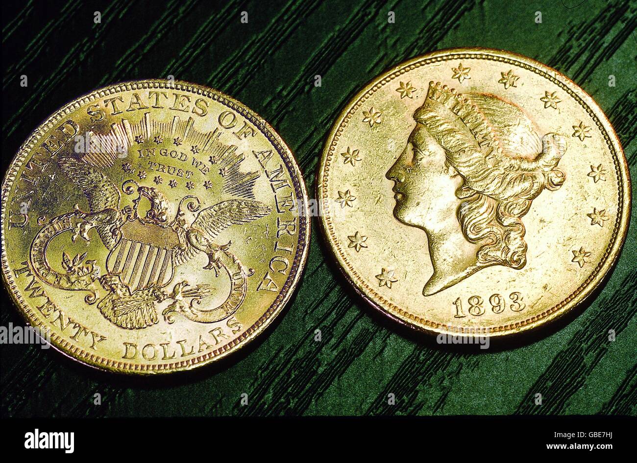 Dinero / finanzas, monedas, ., 20 dólares de oro moneda 'Doble Águila',  1893, , Derechos adicionales-Clearences-no disponible Fotografía de stock -  Alamy