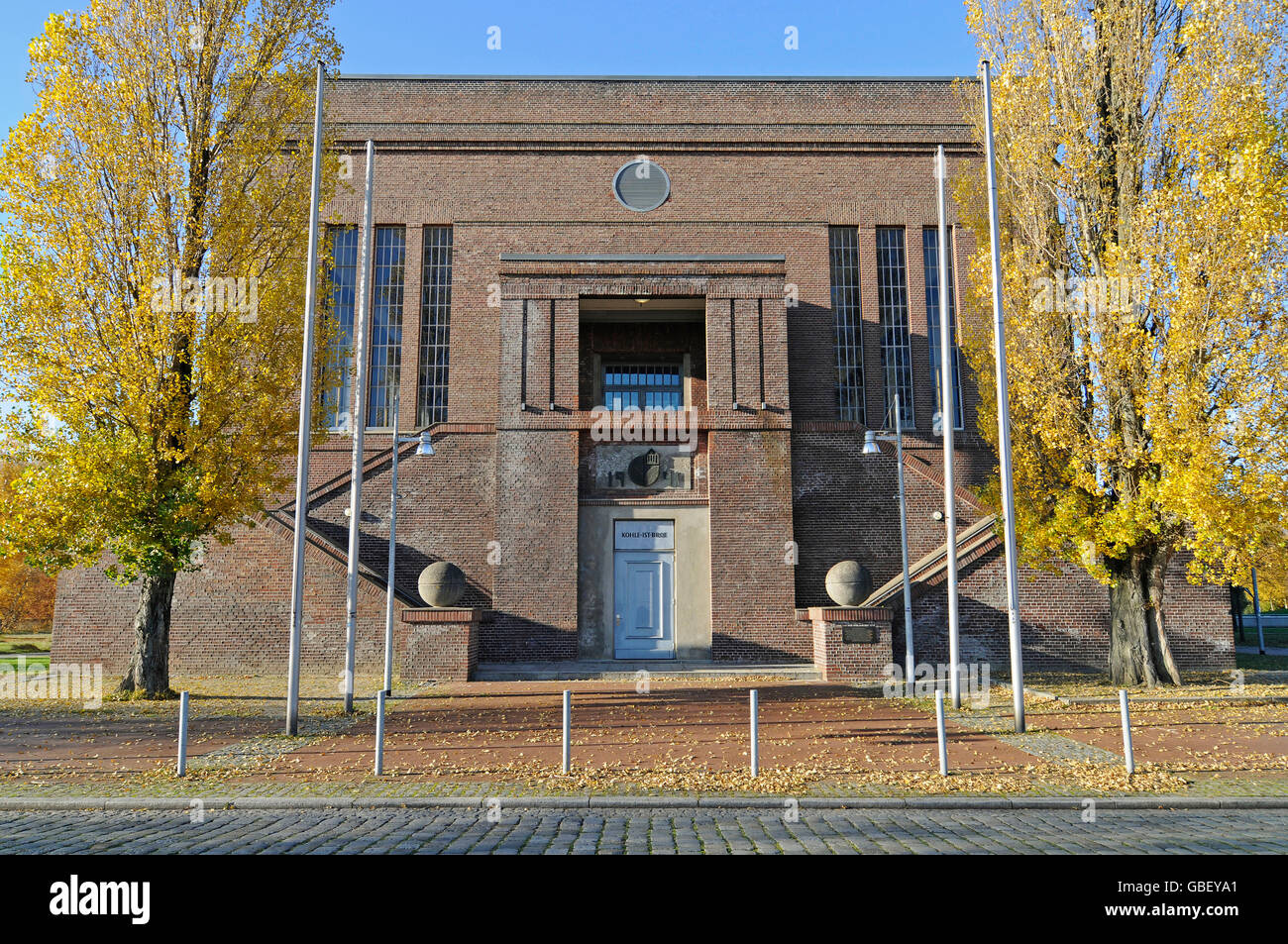 Alfred Fischer Hall, centro de ecología NRW, antigua mina de carbón Sachsen, parque industrial, Hamm, Renania del Norte-Westfalia, Alemania / sala de máquinas Foto de stock