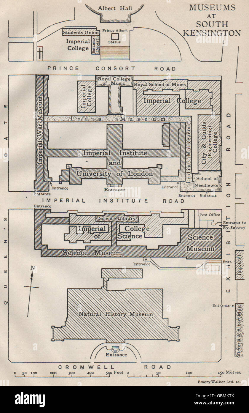 ALBERTOPOLIS. Museos de South Kensington. Historia natural de la ciencia India, 1927 mapa Foto de stock