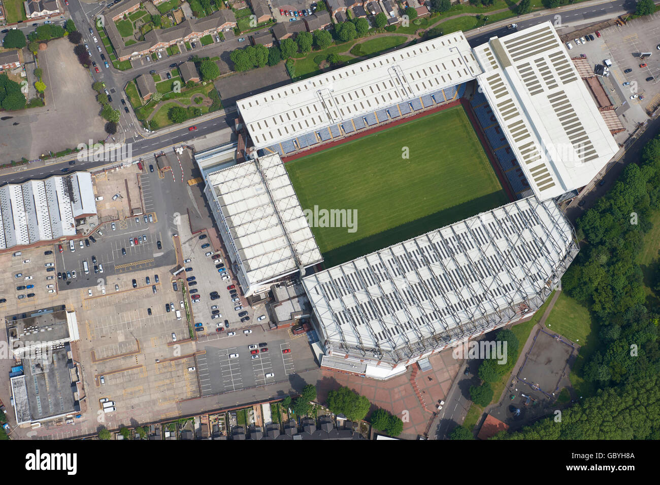 Aston Villa FC tierra, Villa Park, desde el aire Foto de stock